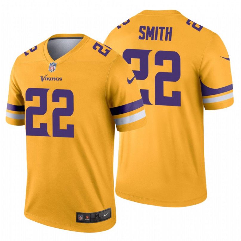 Men Minnesota Vikings 22 Harrison Smith Nike Gold Inverted Legend NFL Jersey